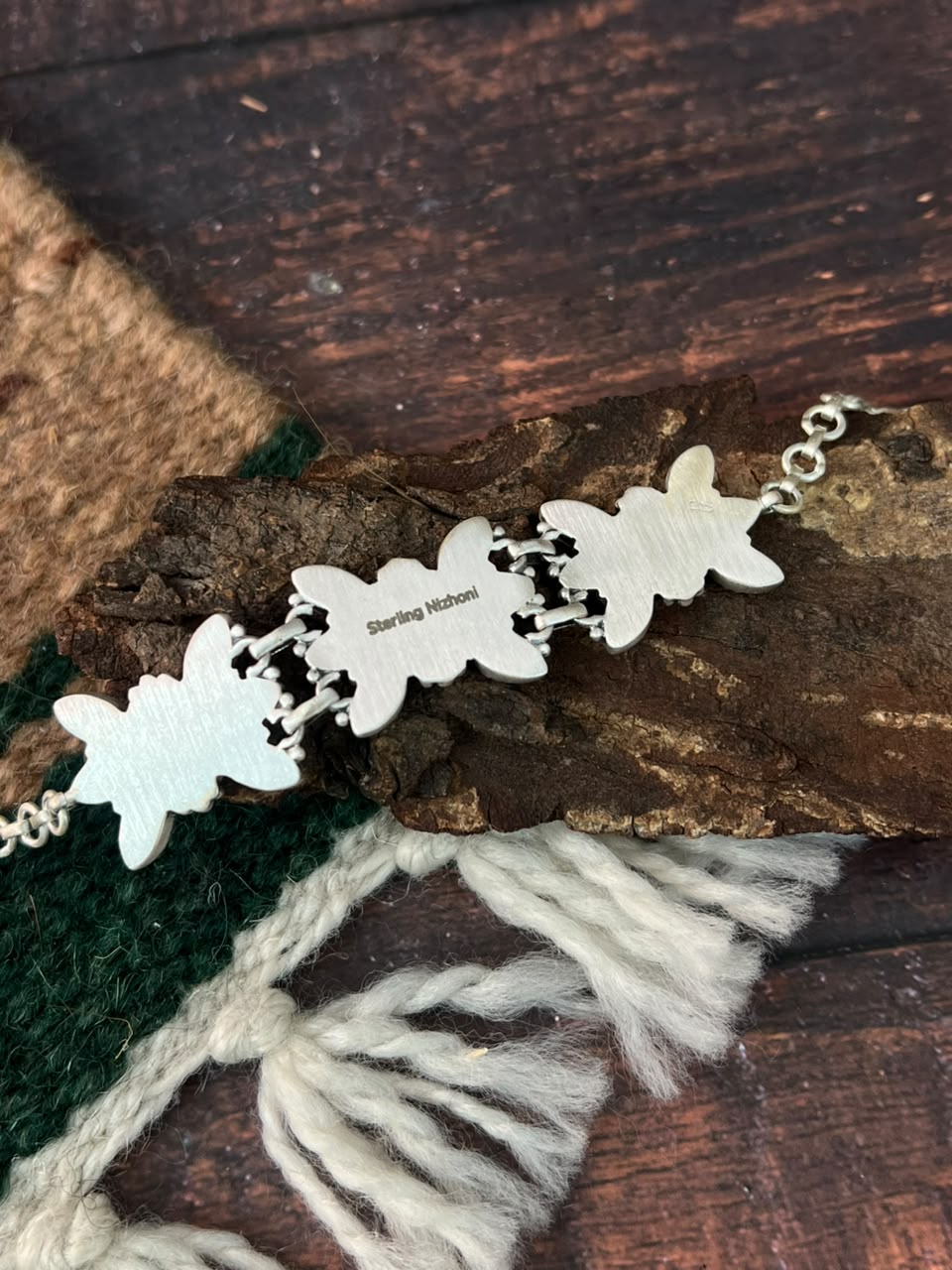 Handmade Sterling Silver White Buffalo Choker Necklace Signed Nizhoni