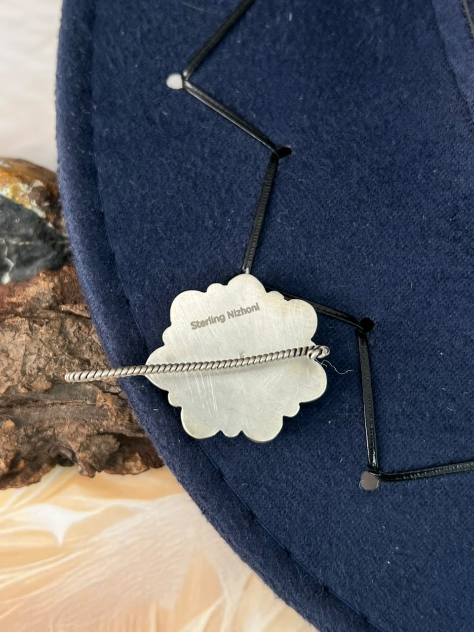 Handmade Sterling Silver Christmas Dahlia Collection: Hat Pin Signed Nizhoni
