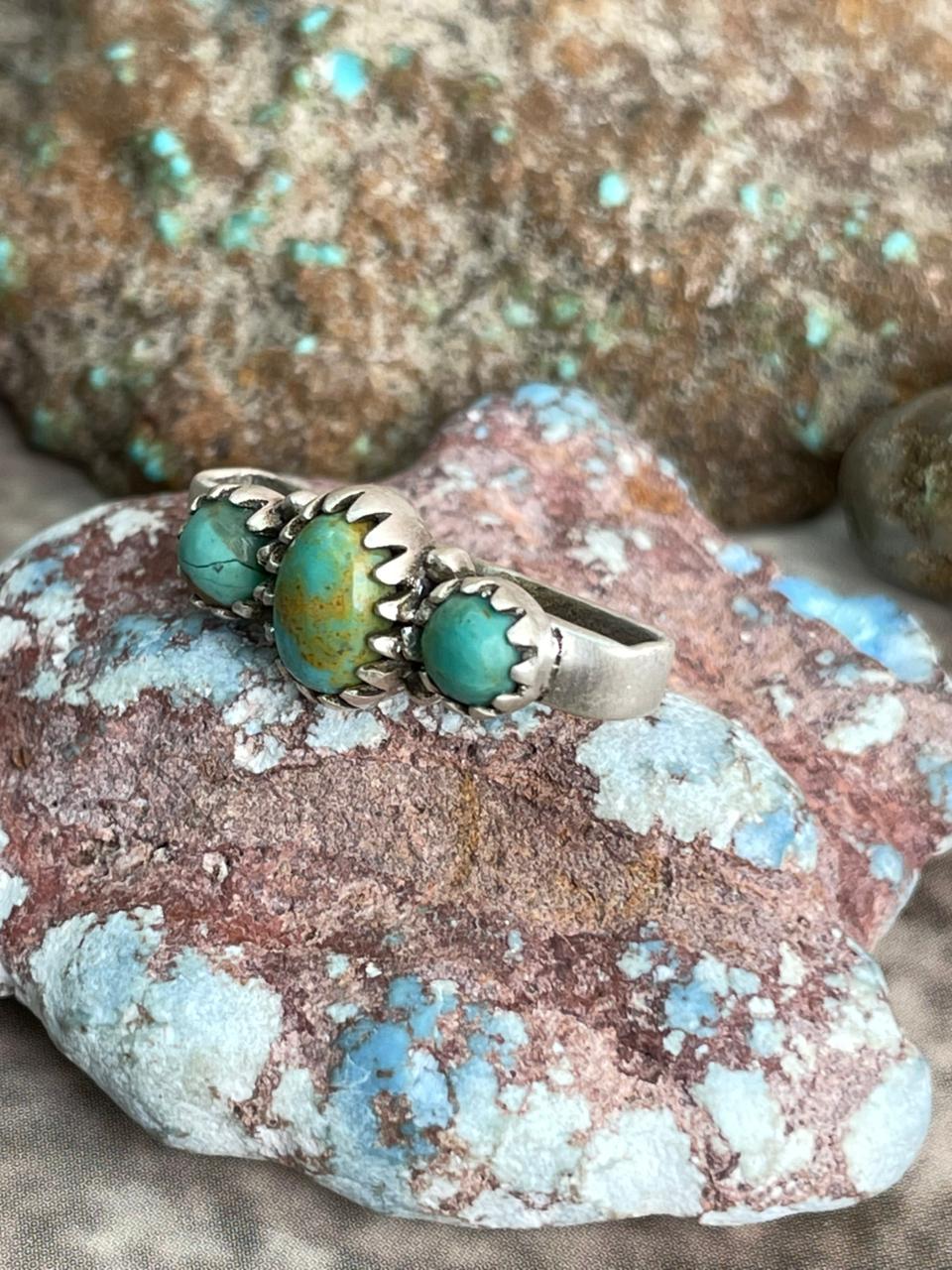 Handmade Sterling Silver Kingman Turquoise Watch Charms with Signed Nizhoni