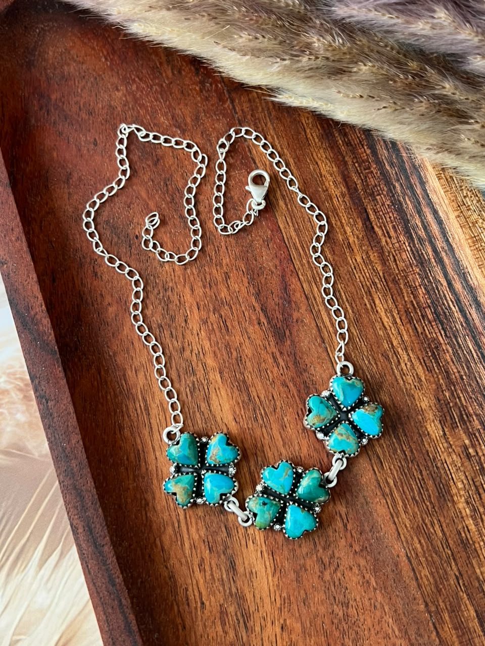 Handmade Sterling Silver Kingman Turquoise Choker Necklace Signed Nizhoni