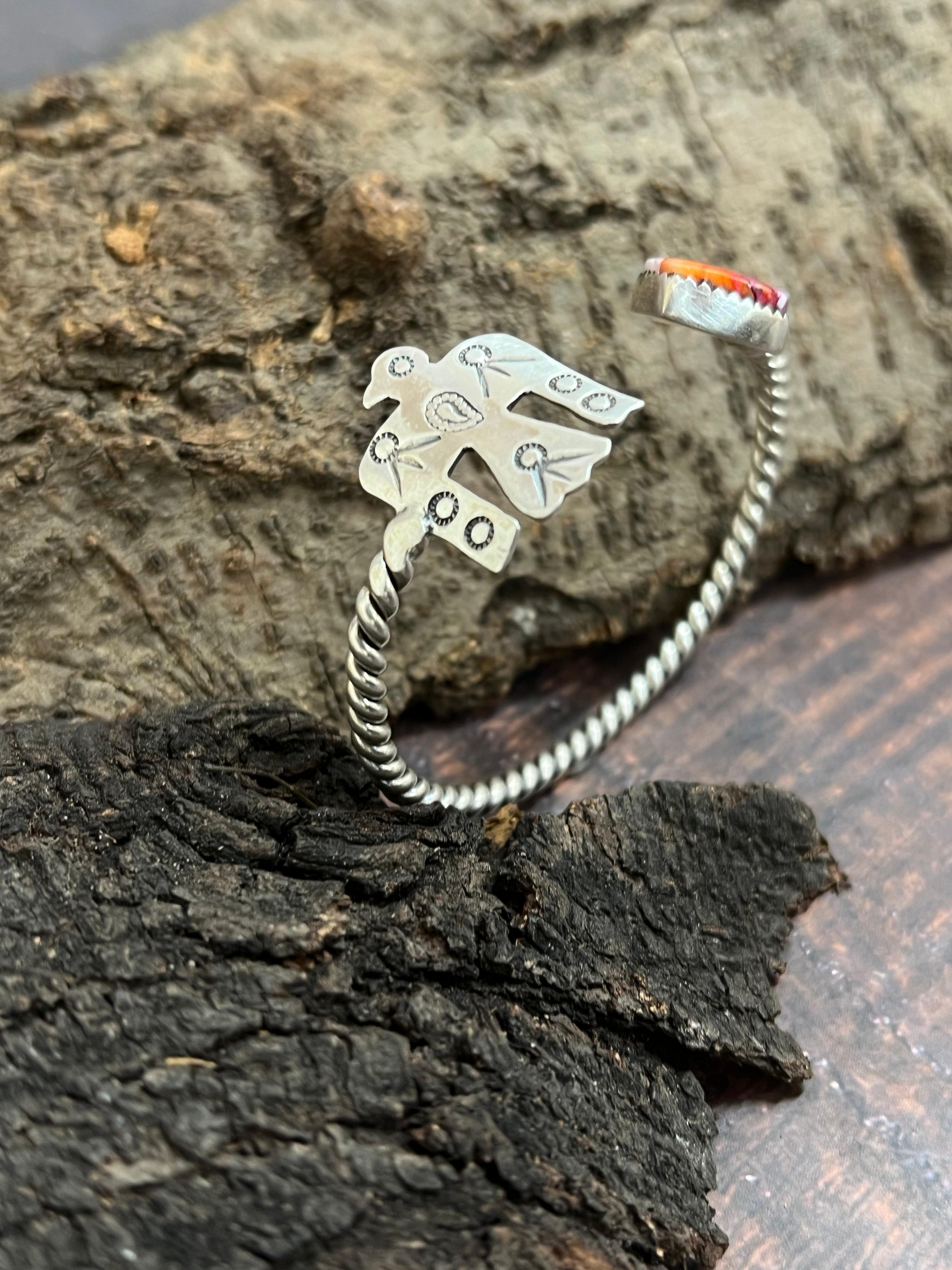 Handmade Sterling Silver Pink Dream Bracelet with Signed Nizhoni (3)