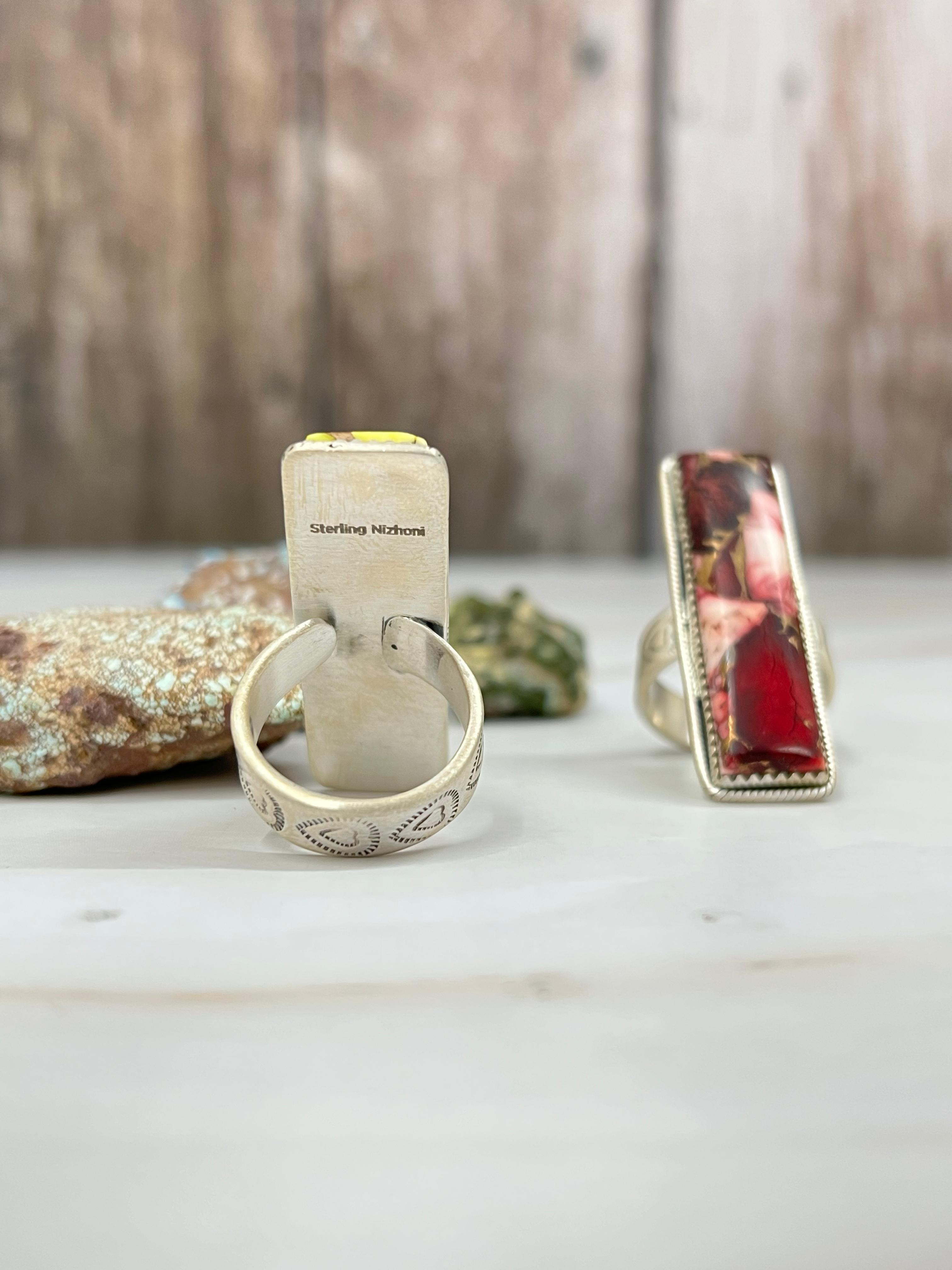 Handmade Sterling Silver Dahlia Rose, Honey Dahlia Adjustable Ring with Signed Nizhoni (4)