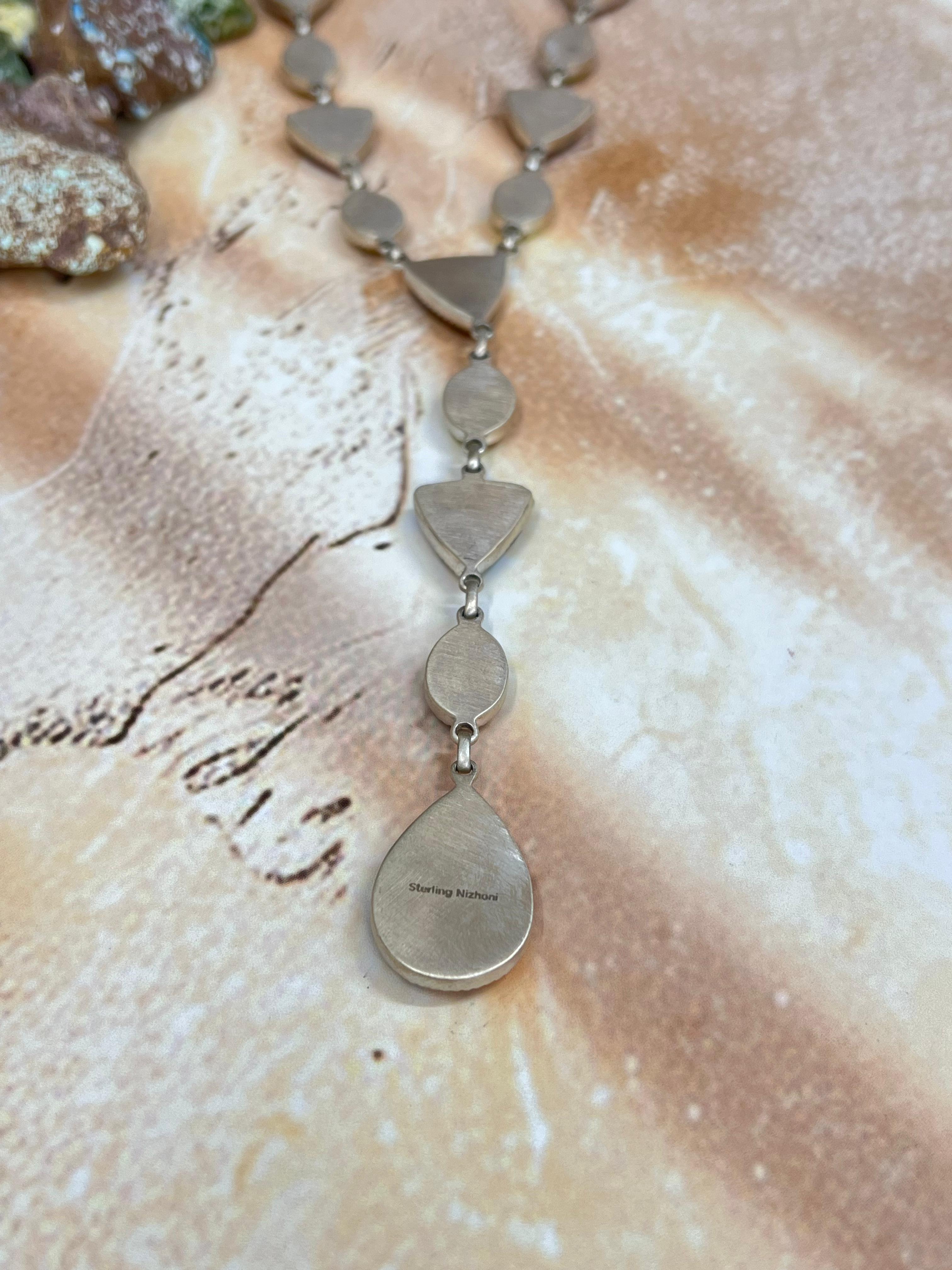 Handmade Sterling Silver Honey Dahlia with Dahlia Rose Necklace with Signed Nizhoni