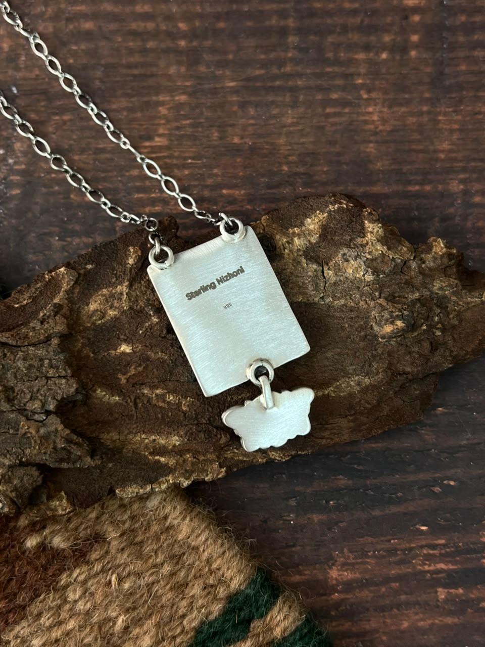 Handmade Sterling Silver Kingman Turquoise NFR Collection: Necklace Signed Nizhoni