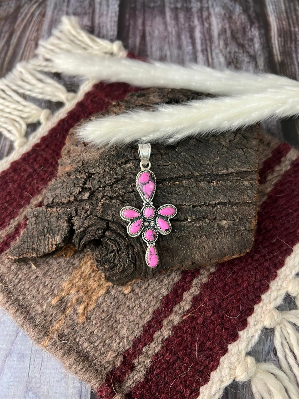 Handmade Sterling Silver Cherry Blossom Pendant "Signed Nizhoni"