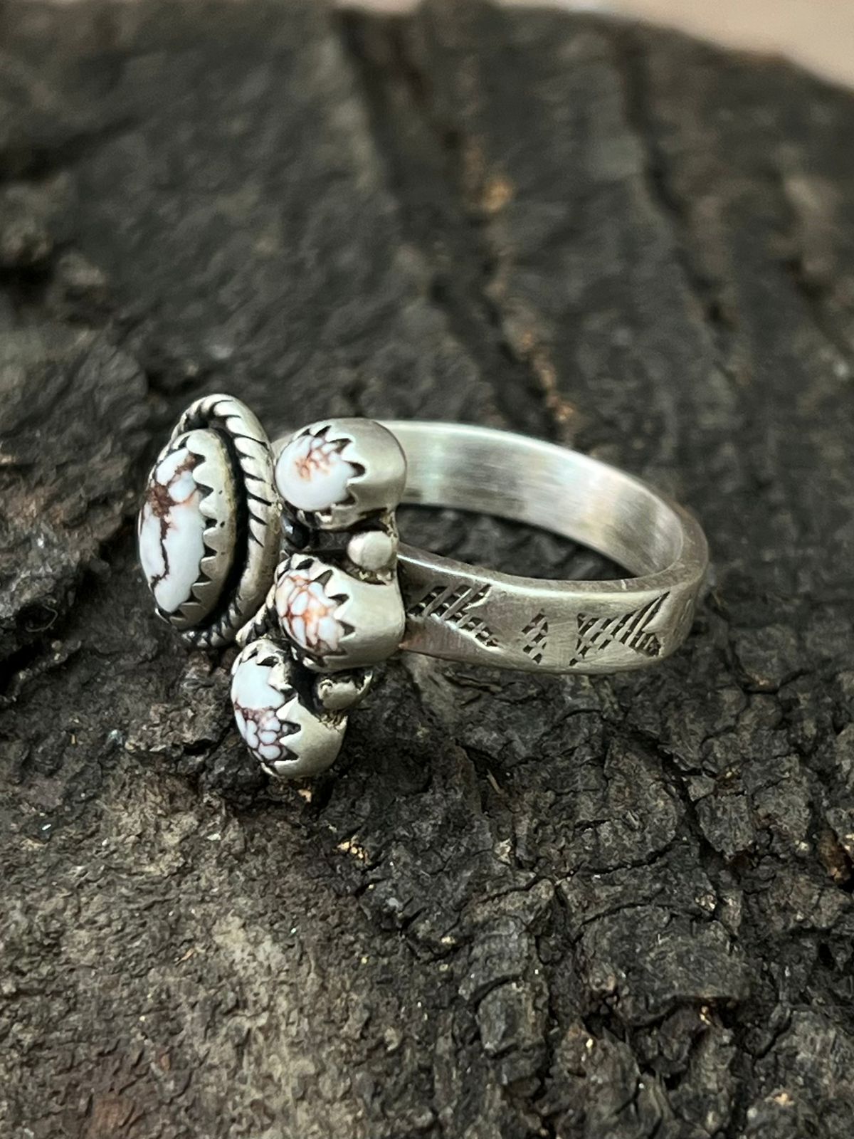 Handmade Sterling Silver Wildhorse Magnesite Adjustable Ring "Signed Nizhoni"