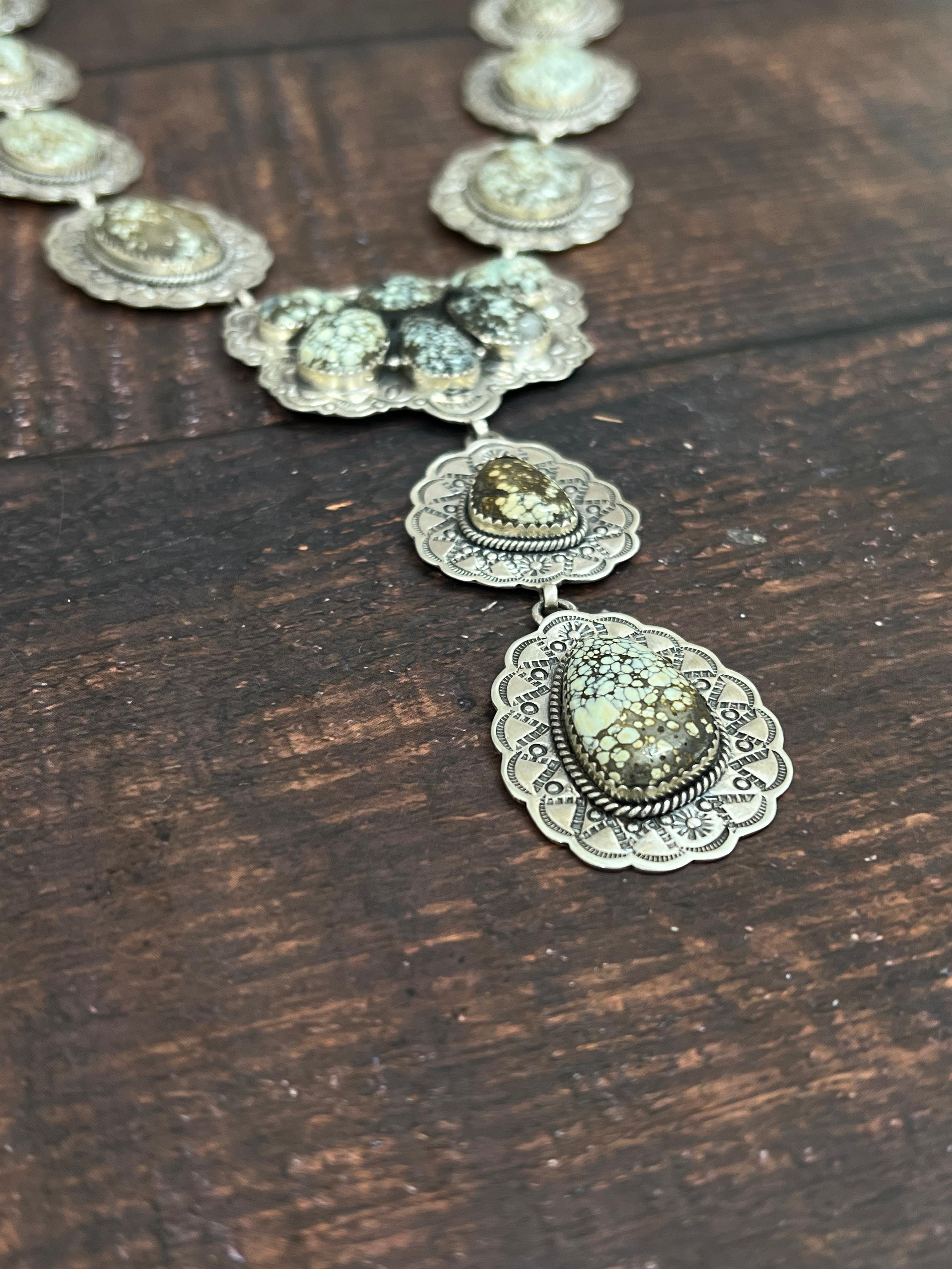 Handmade Sterling Silver Starfox Variscite Necklace Signed Nizhoni