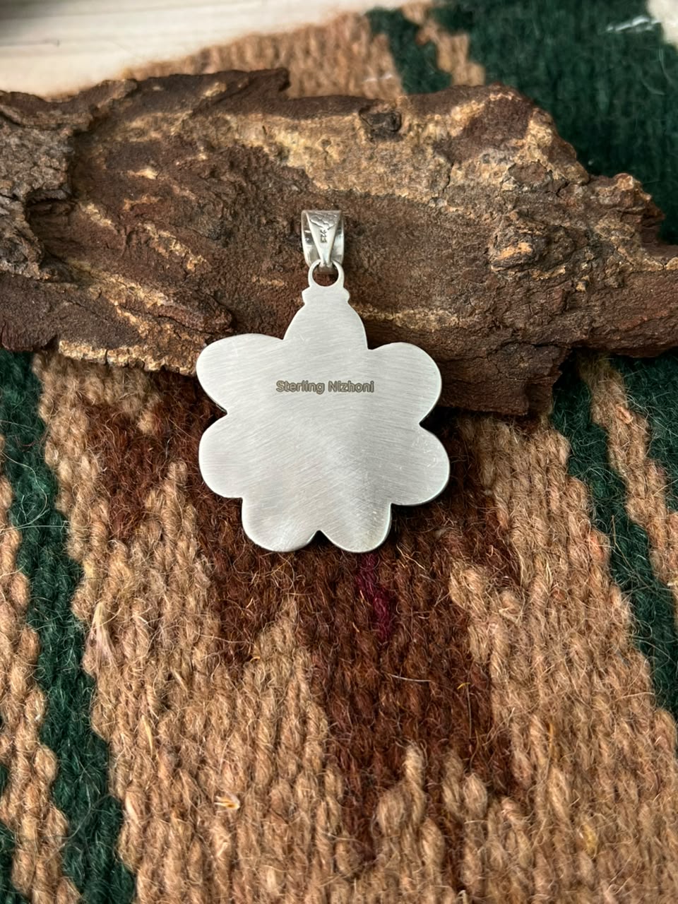 Handmade Sterling Silver Cripple Creek Turquoise Pendant Signed Nizhoni (9)