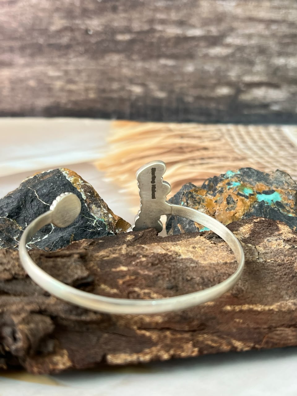 Handmade Sterling Silver Christmas Dahlia Collection: Cuff Bracelet Signed Nizhoni