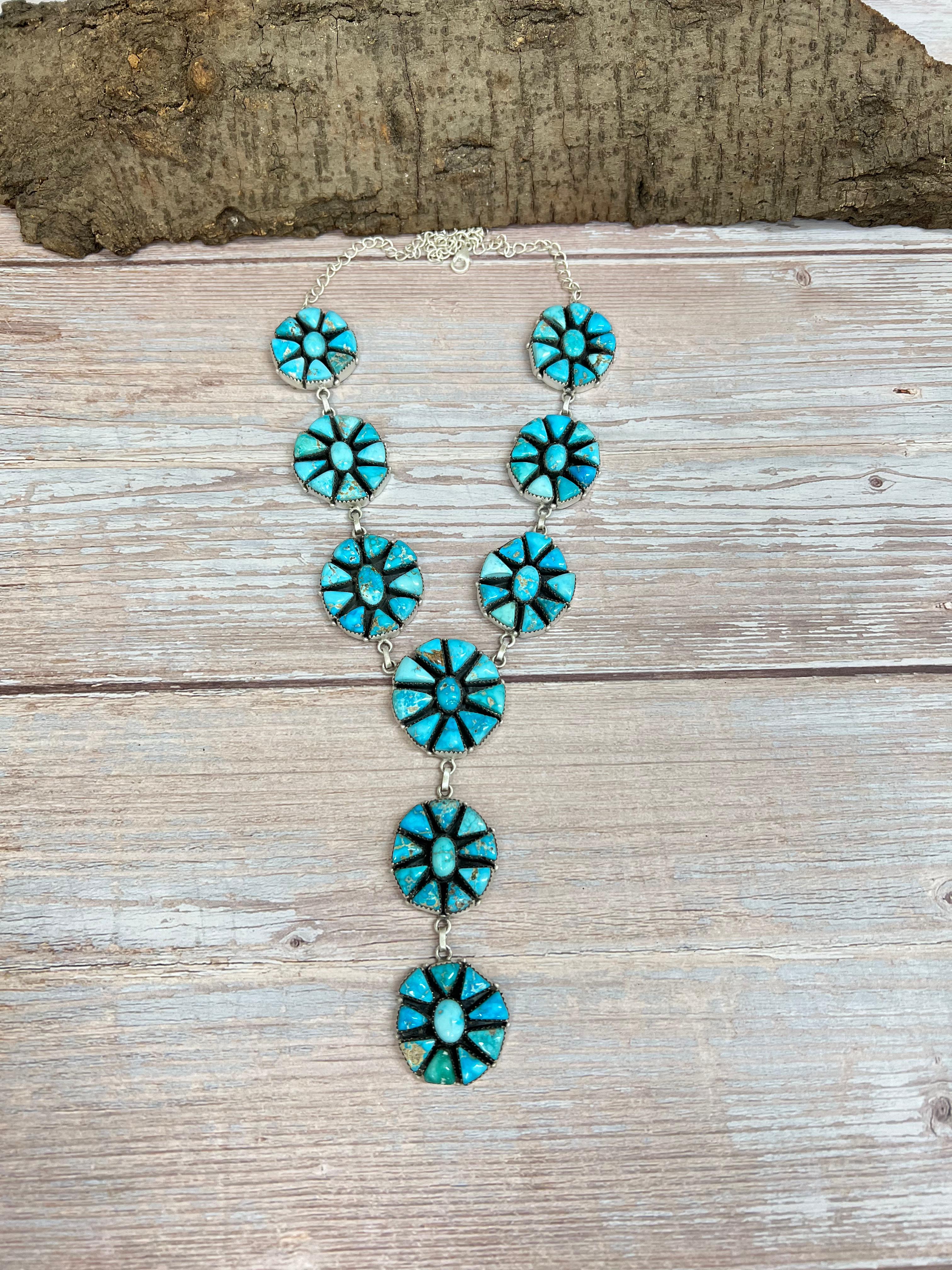 Handmade Sterling Silver Blue Bird Necklace with Signed Nizhoni