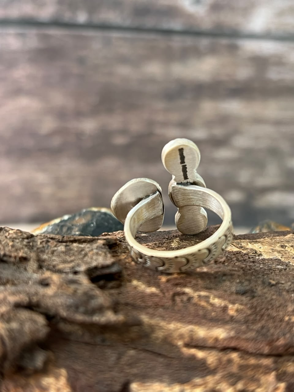 Handmade Sterling Silver Paloma with Sierra Bella Turquoise Adjustable Ring Signed Nizhoni