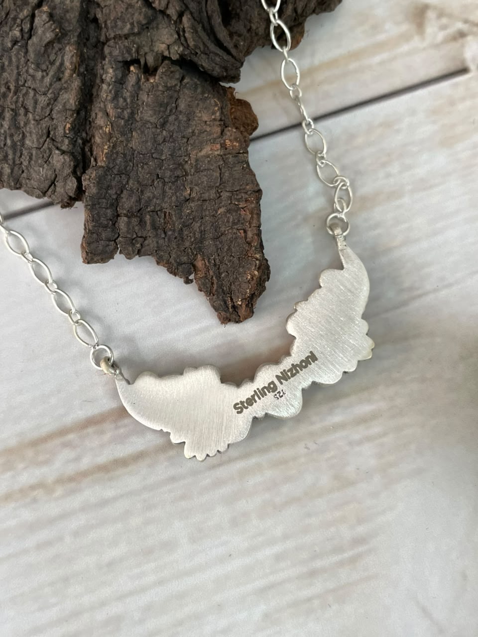 Handmade Sterling Silver Cotton Candy Necklace Signed Nizhoni