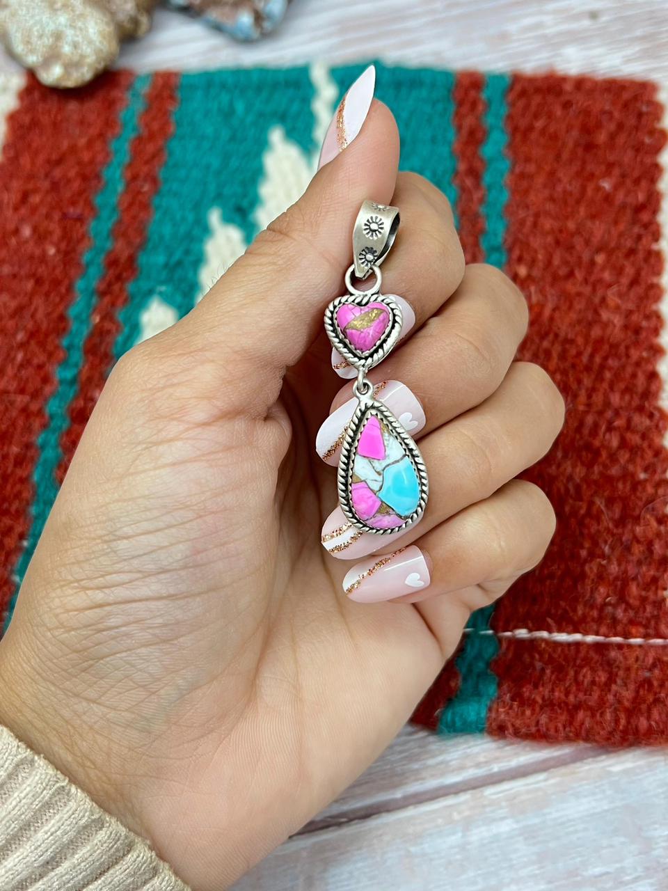 Handmade Sterling Silver Cotton Candy Pendant "Signed Nizhoni"