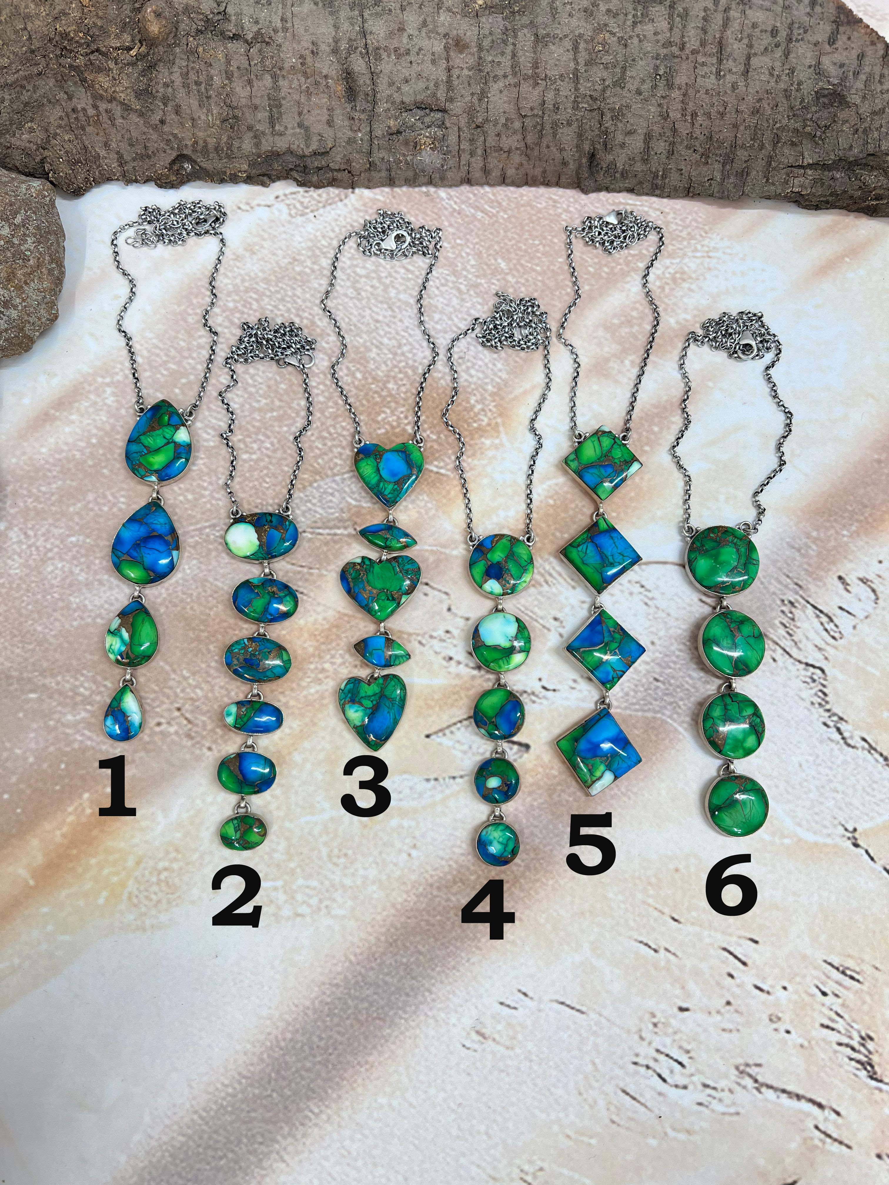 Handmade Sterling Silver Peacock Dahlia Necklace with Signed Nizhoni