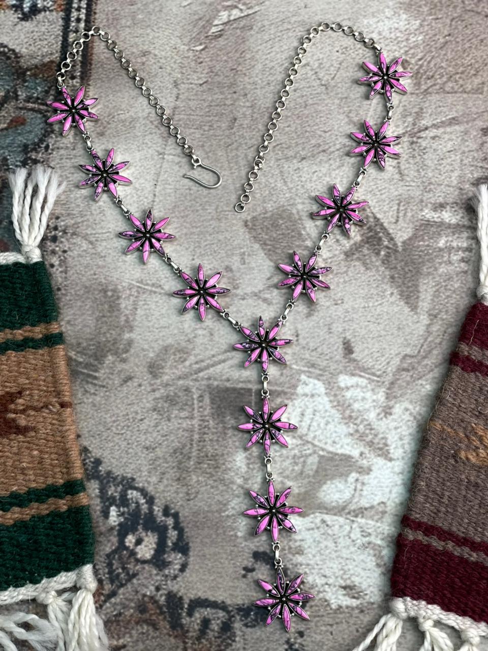 Handmade Sterling Silver Cherry Blossom Star Necklace "Signed Nizhoni"