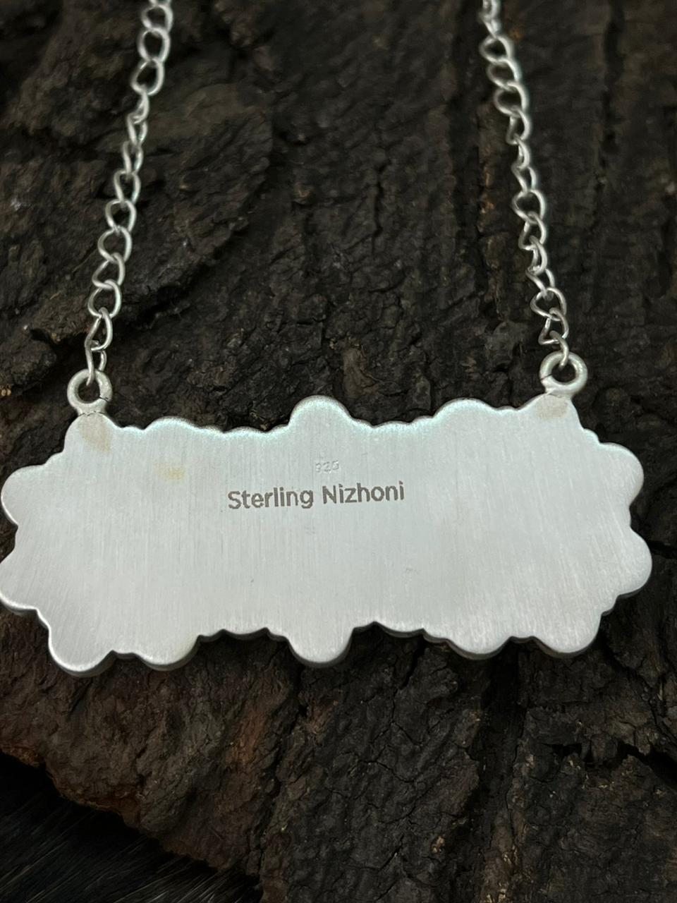 Handmade Sterling Silver Wildhorse Magnesite Necklace "Signed Nizhoni"