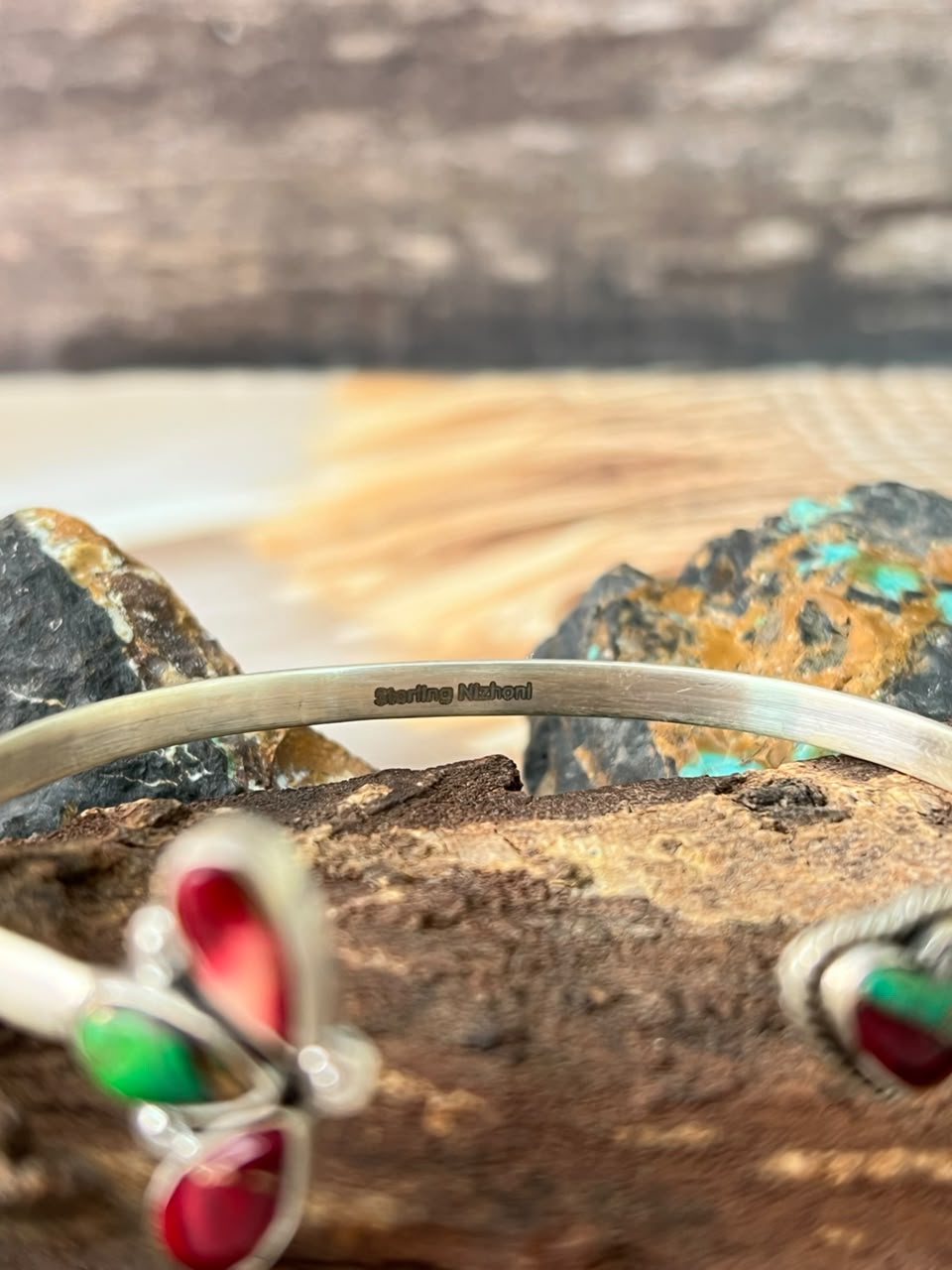 Handmade Sterling Silver Christmas Dahlia Collection: Cuff Bracelet Signed Nizhoni