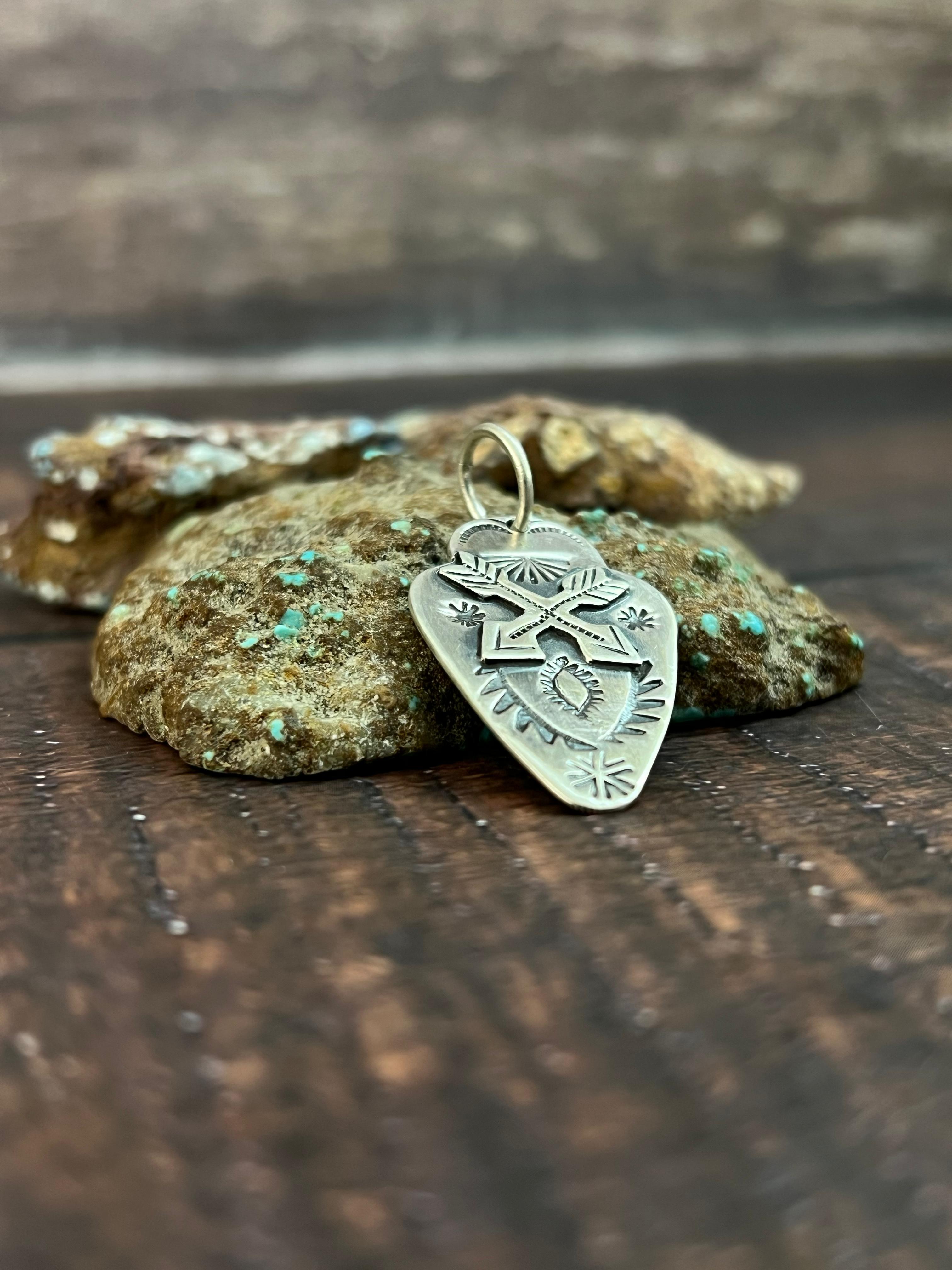 Handmade Sterling Silver Pendant with Signed Nizhoni