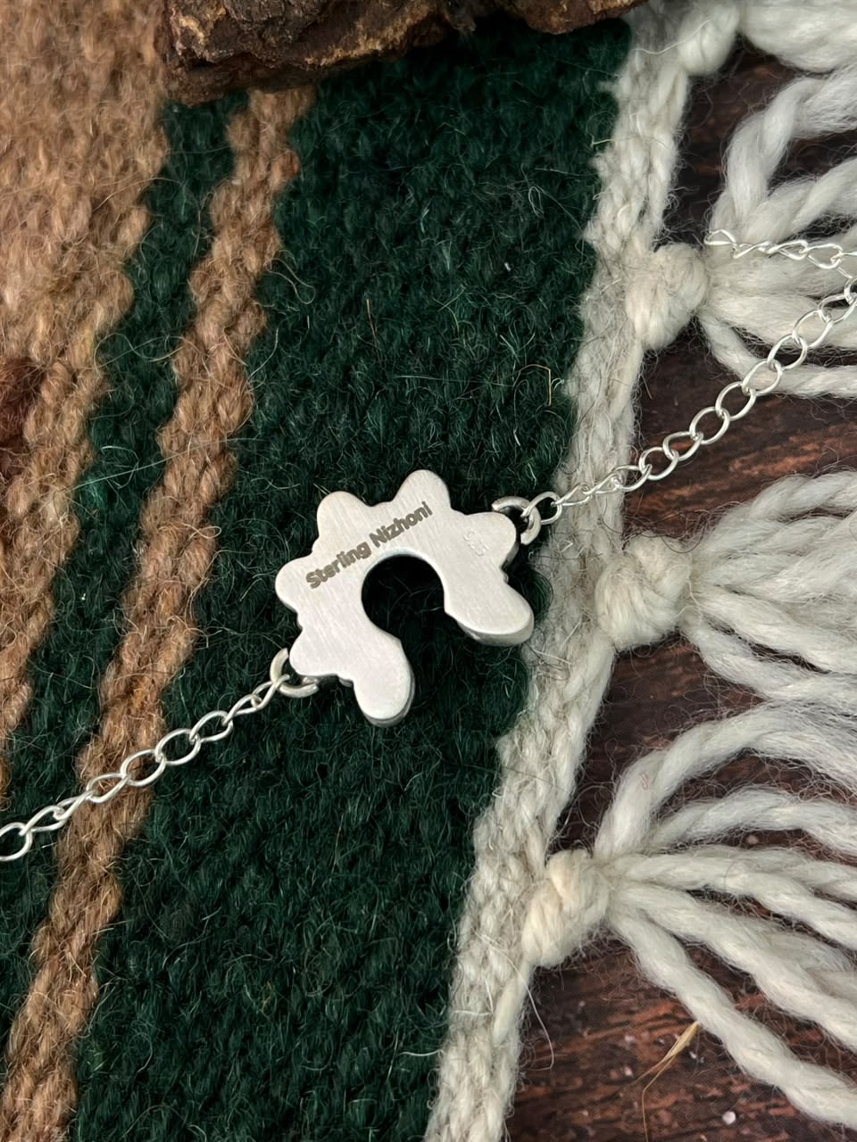 Handmade Sterling Silver Cotton Candy Chain Naja Bracelet Signed Nizhoni