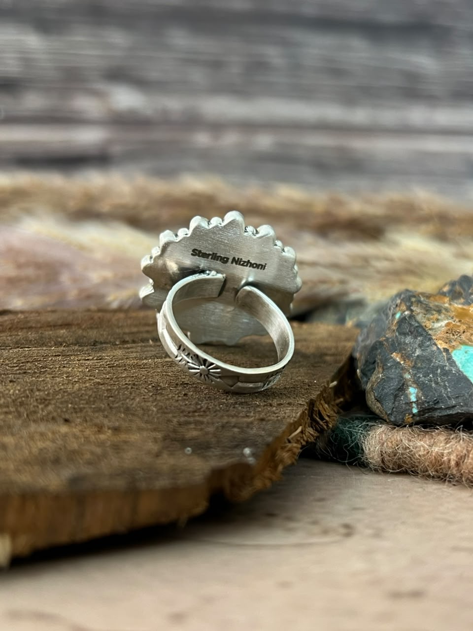 Handmade Sterling Silver Cotton Candy Adjustable Ring Signed Nizhoni