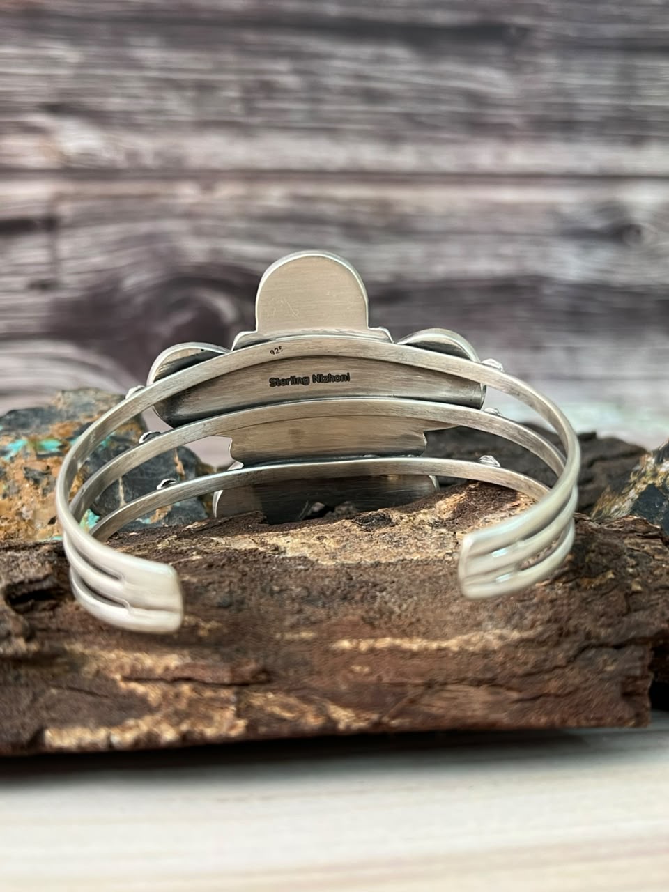 Handmade Sterling Silver Sierra Nevada Cuff Bracelet Signed Nizhoni