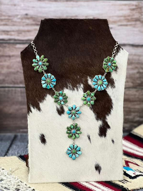 Handmade Sterling Silver Sonoran with White Water Turquoise Necklace with Signed Nizhoni (2)