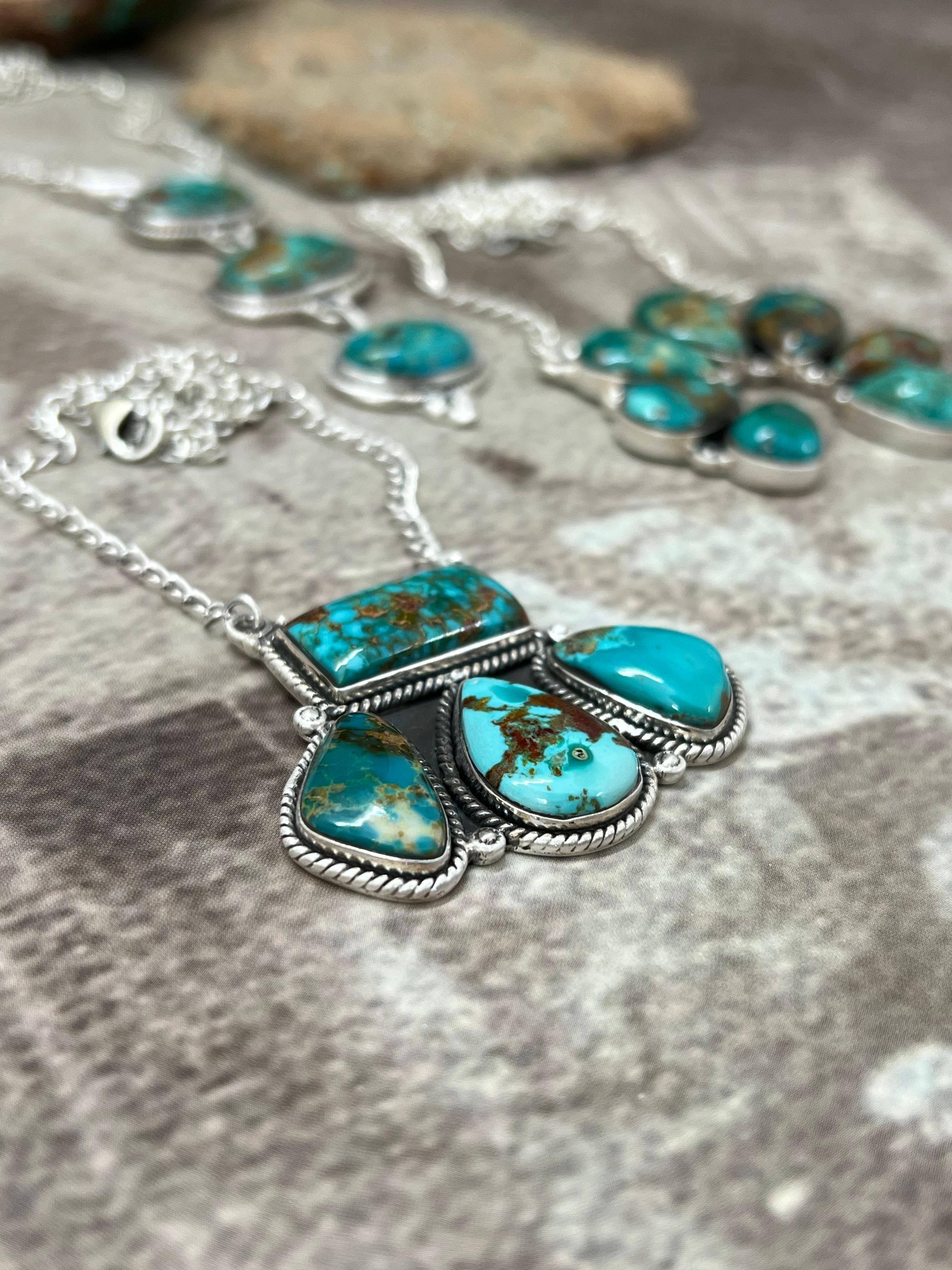 Handmade Sterling Silver Hardy Pit Necklace with Signed Nizhoni