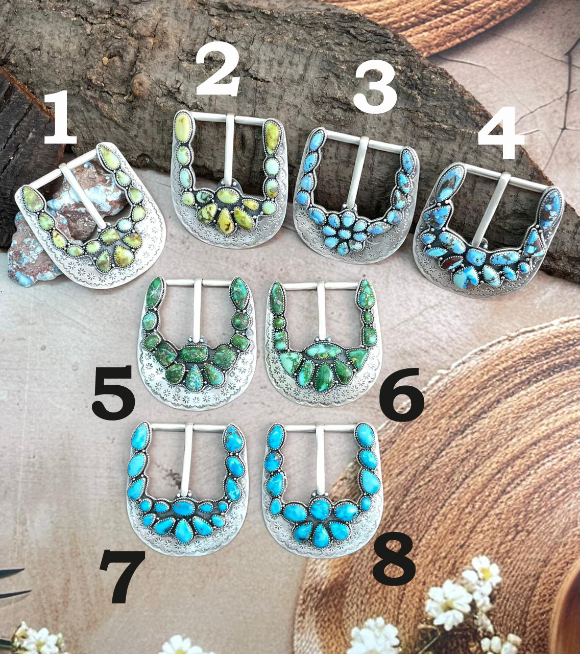 Handmade Sterling Silver Multi Stone Buckle with Signed Nizhoni (7)