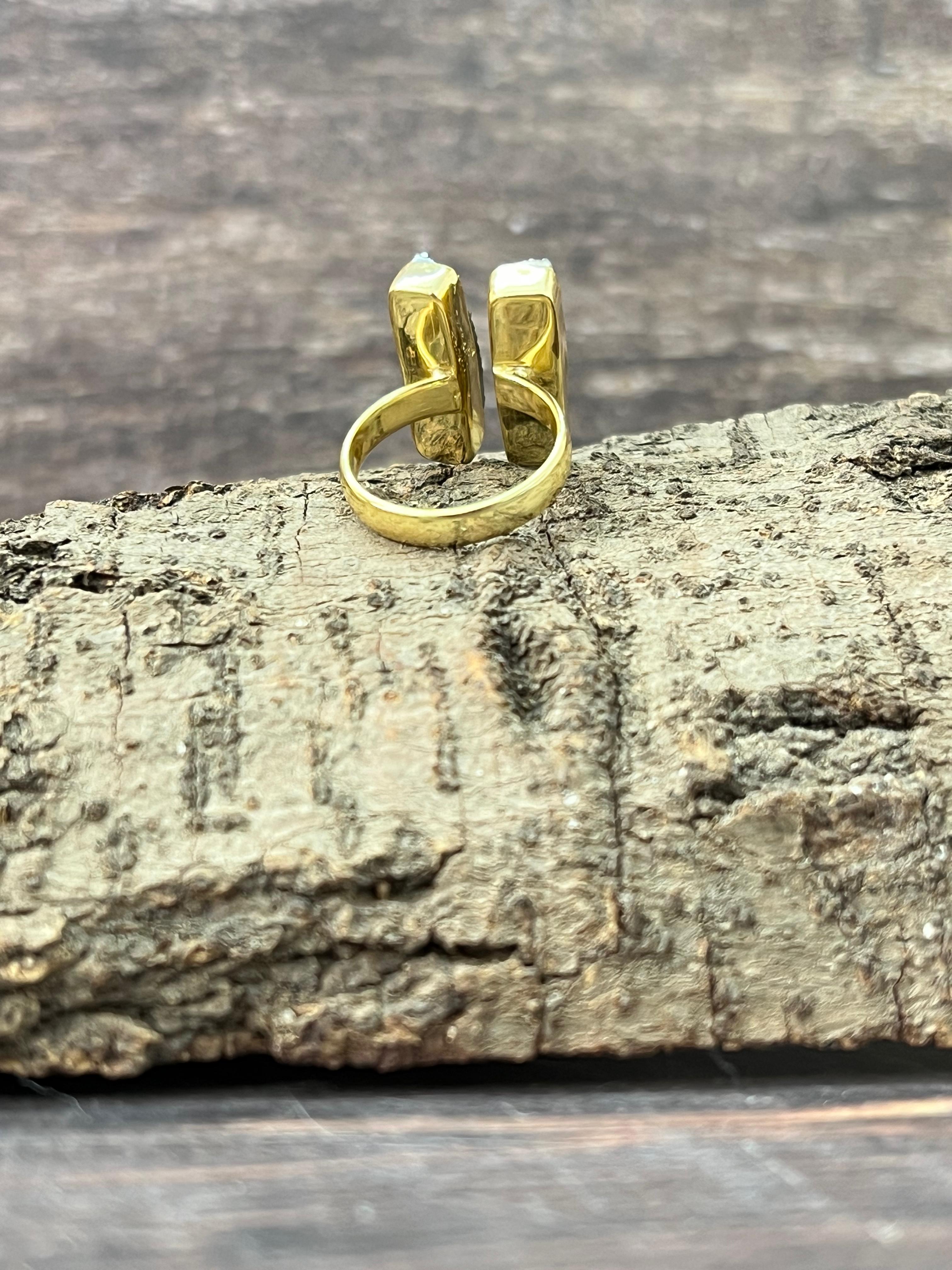 “The Golden Collection” Natural Druzy Adjustable Ring