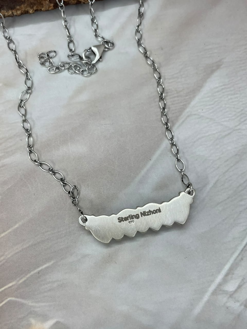 Handmade Sterling Silver Christmas Dahlia Collection: Necklace Signed Nizhoni