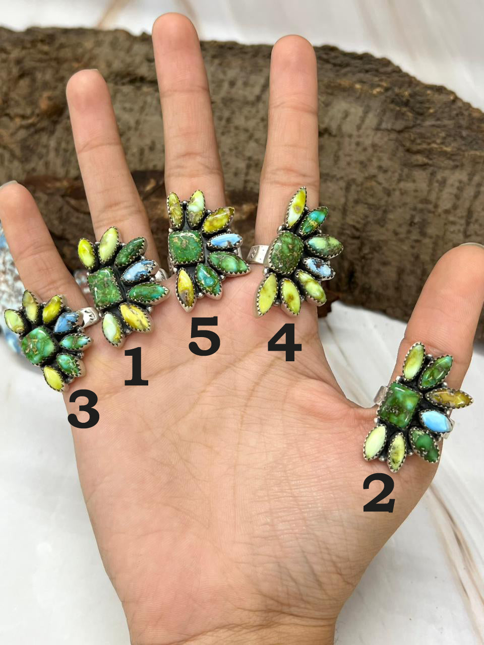 Handmade Sterling Silver Palomino with Golden Hills Turquoise Adjustable Ring " Signed Nizhoni"