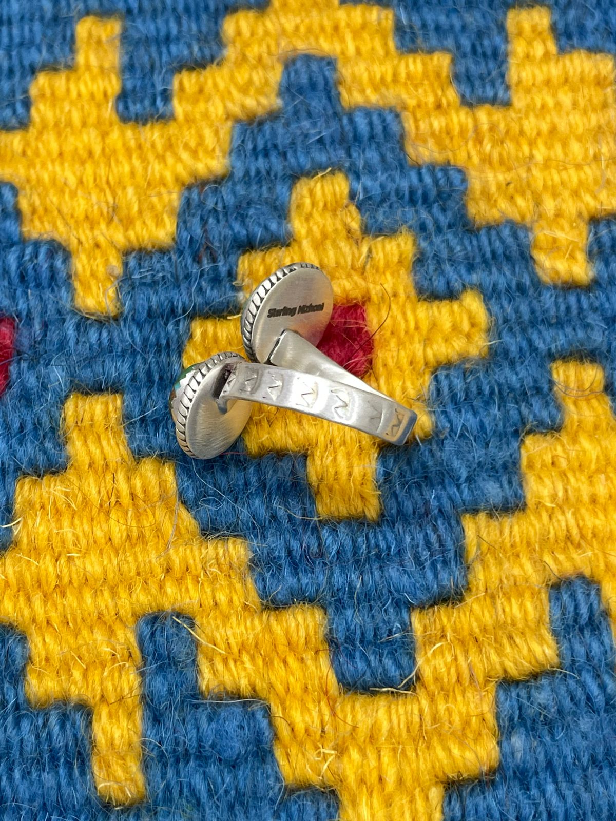 Handmade Sterling Silver Sonoran Mountain Turquoise Adjustable Ring " Signed Nizhoni"