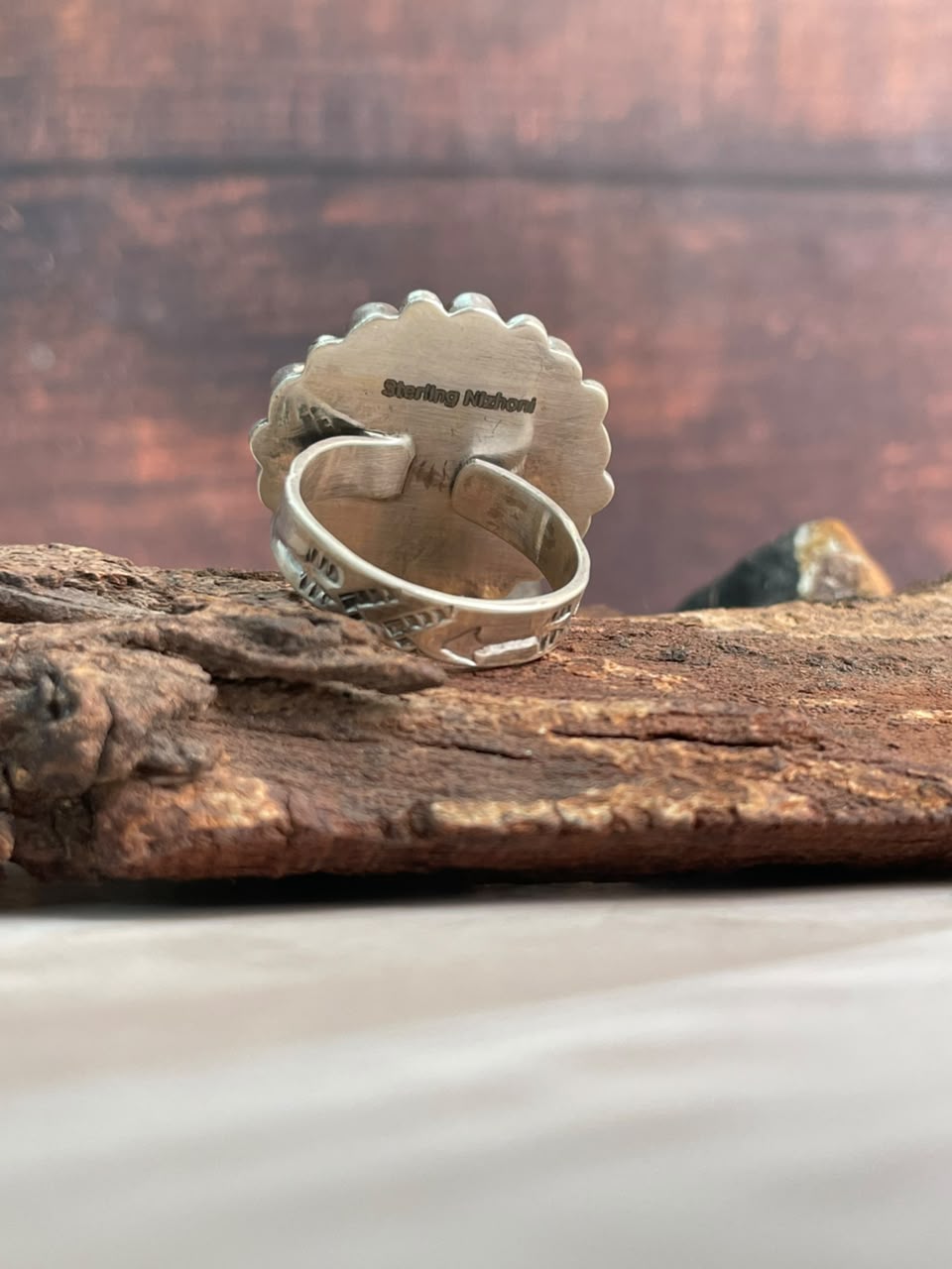 Handmade Sterling Silver Christmas Dahlia Collection: Adjustable Ring Signed Nizhoni