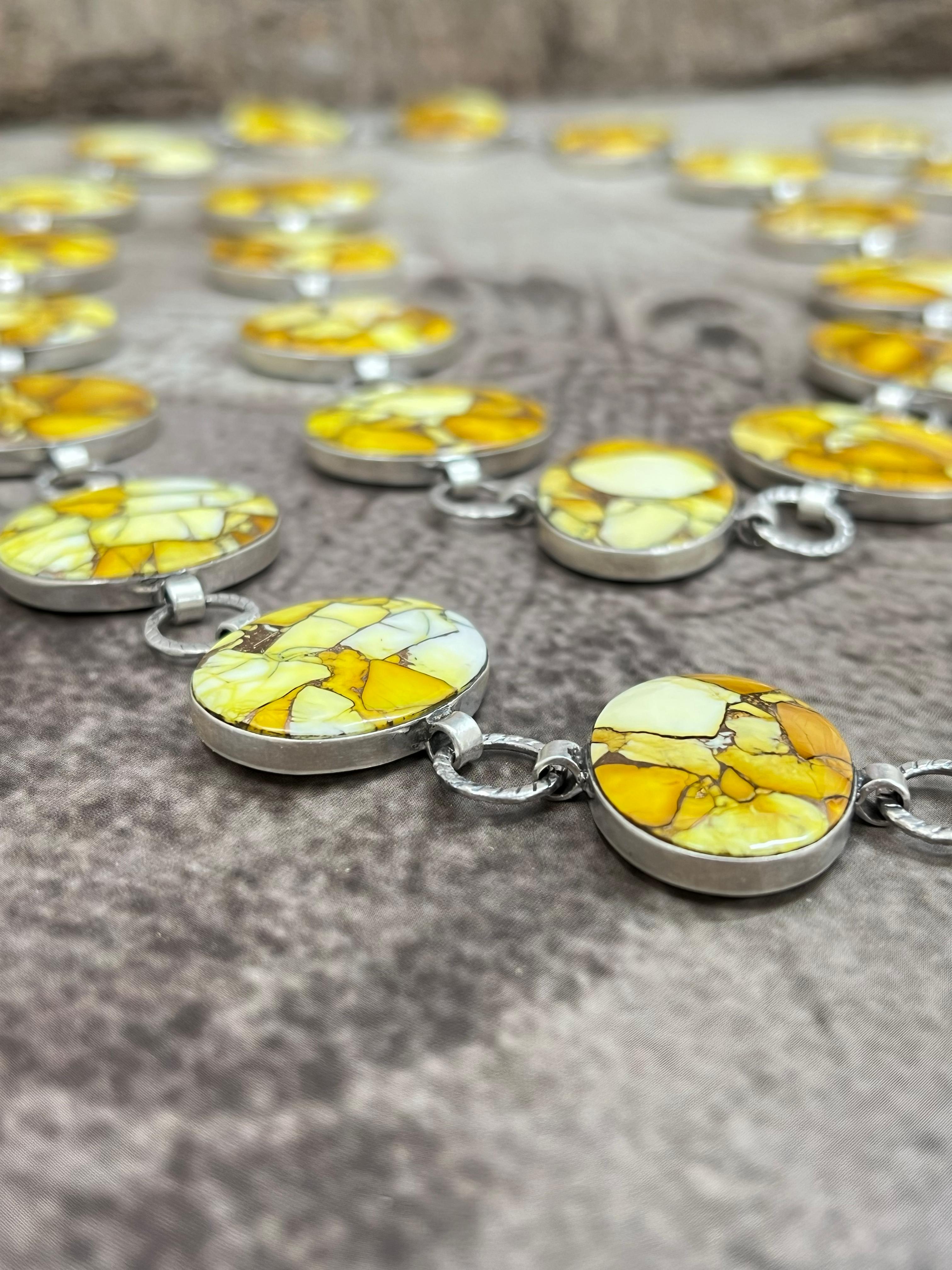 Handmade Sterling Silver Honey Dahlia Belt with Signed Nizhoni