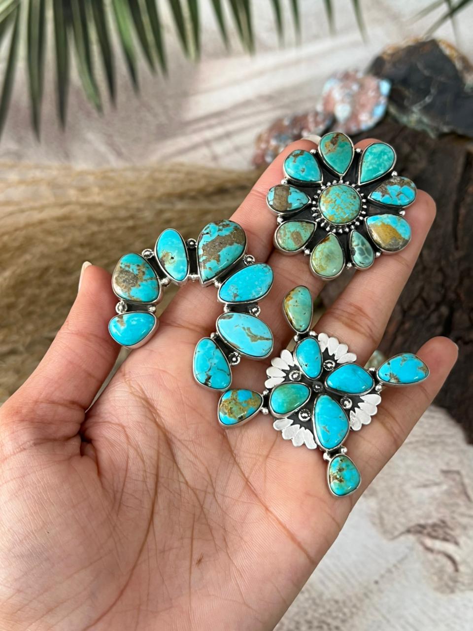 Handmade Sterling Silver Santa Maria Turquoise Adjustable Ring "Signed Nizhoni"