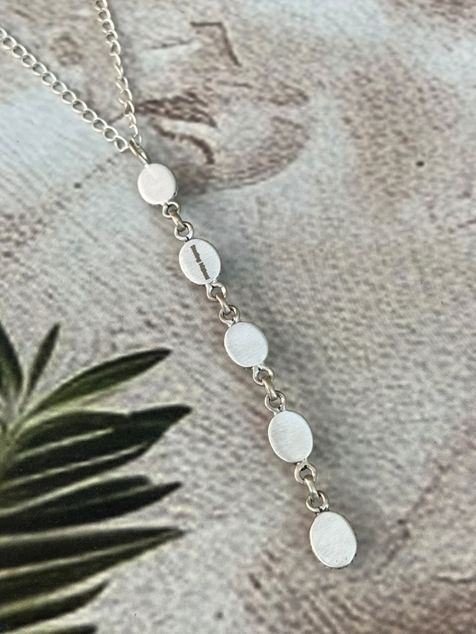 Handmade Sterling Silver White Buffalo Drop Necklace Signed Nizhoni
