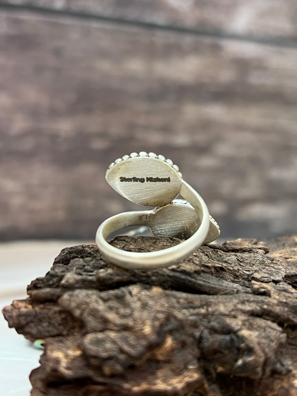 Handmade Sterling Silver Christmas Dahlia Collection: Adjustable Ring Signed Nizhoni