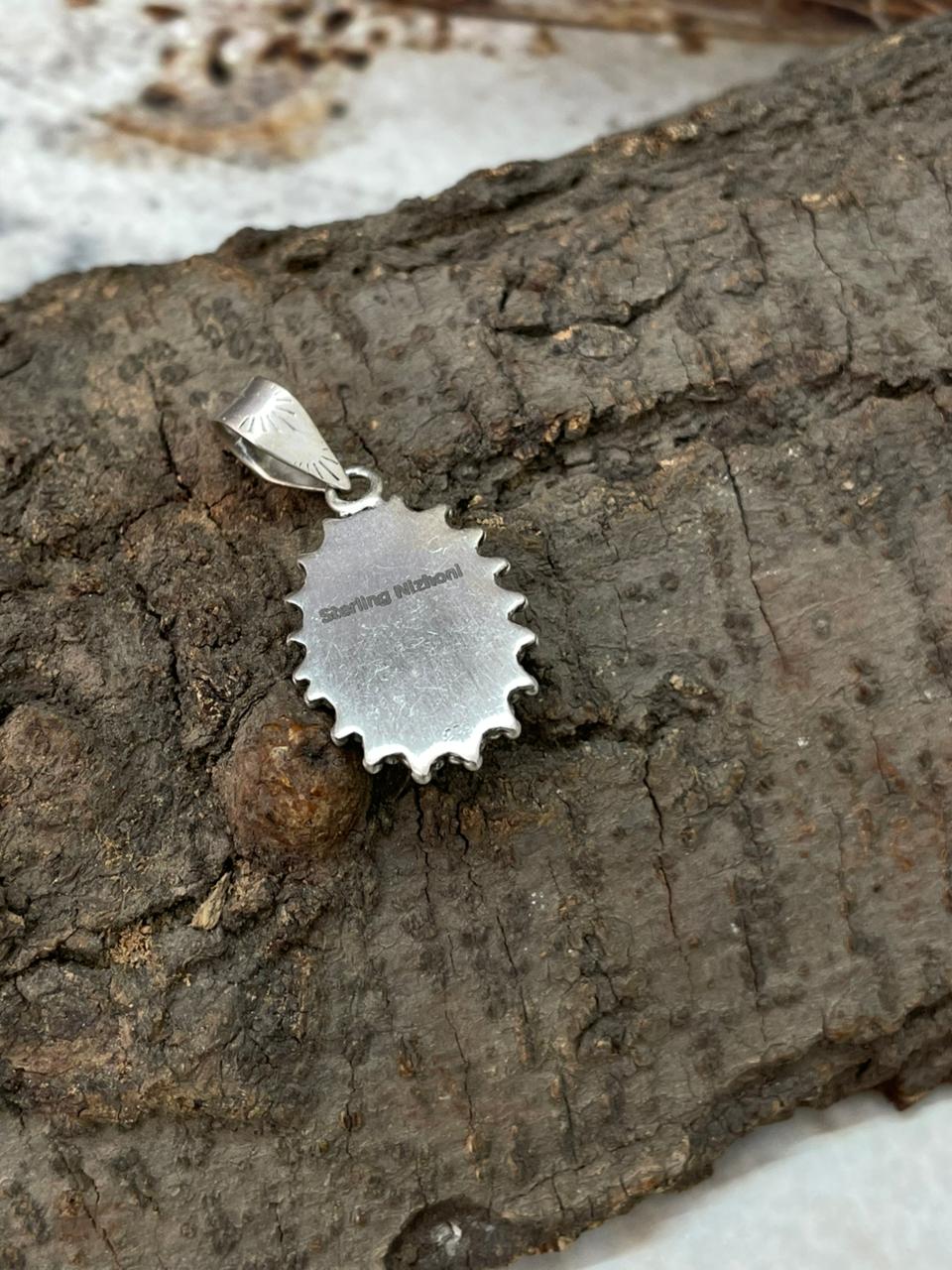 Handmade Sterling Silver Palomino Turquoise Pendant "Signed Nizhoni"