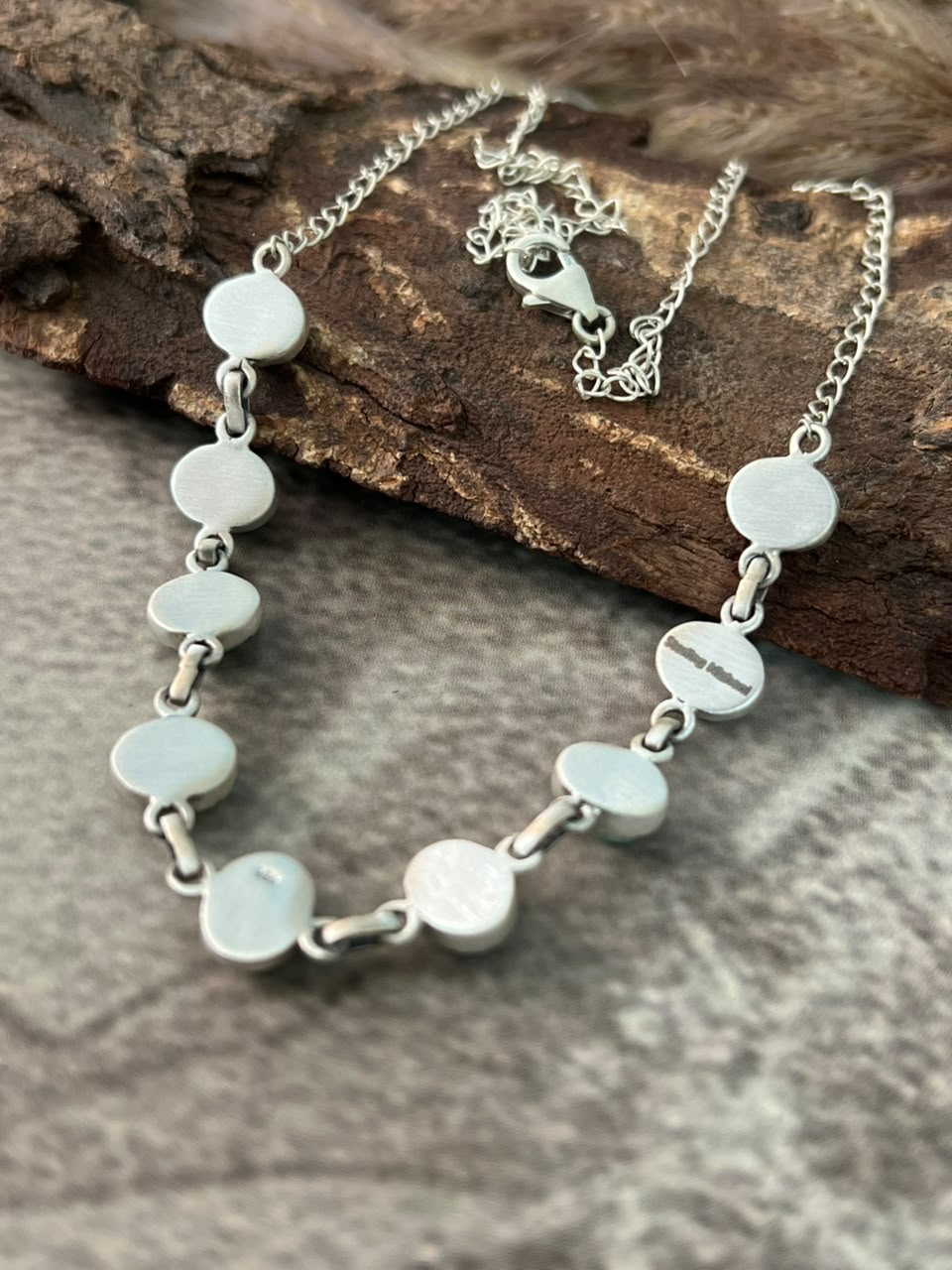 Handmade Sterling Silver Number 8 Turquoise Collection: Necklace Signed Nizhoni