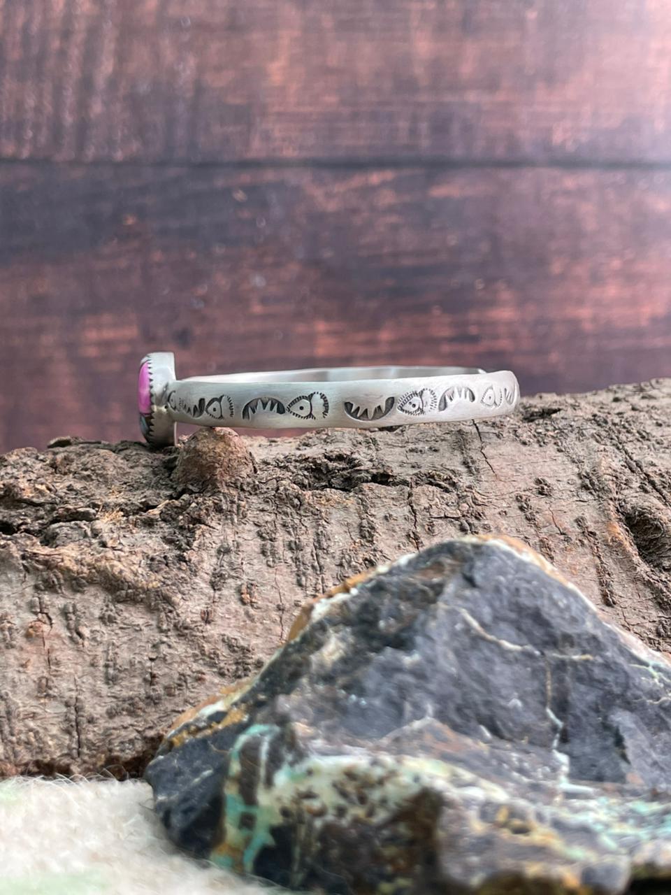 Handmade Sterling Silver Cotton Candy Cuff Bracelet "Signed Nizhoni"