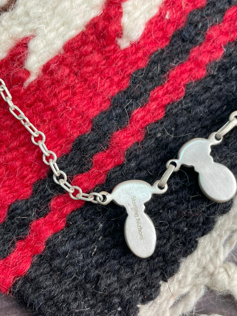 Handmade Sterling Silver Golden Hills Turquoise Necklace "Signed Nizhoni"