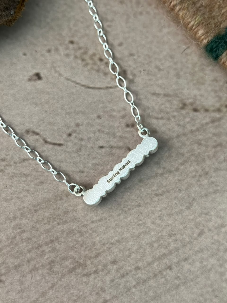 Handmade Sterling Silver Lapis Necklace Signed Nizhoni