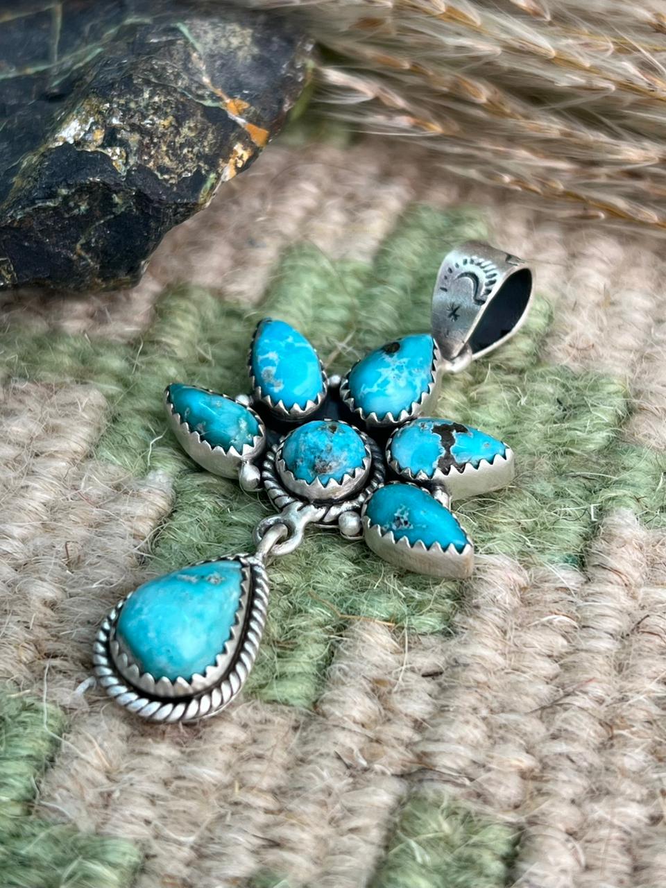 Handmade Sterling Silver White Water Pendant "Signed Nizhoni"