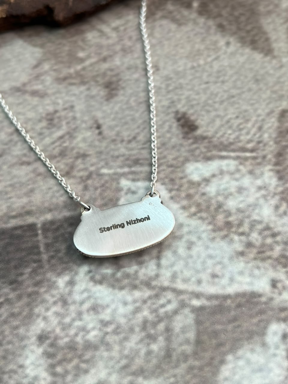Handmade Sterling Silver Manassa Turquoise Necklace Signed Nizhoni