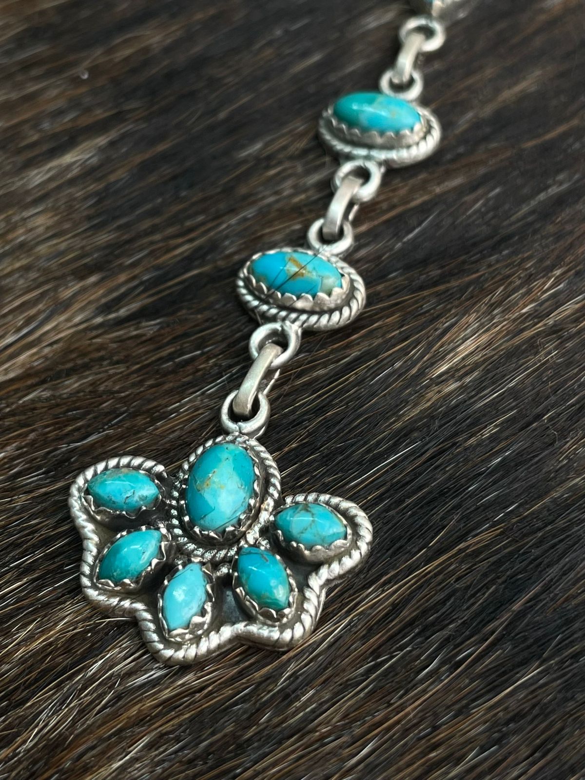 Handmade Sterling Silver Kingman Turquoise Pendant "Signed Nizhoni"