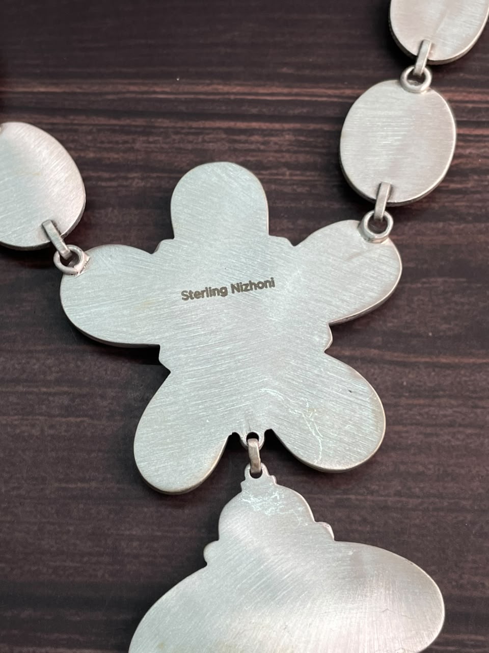 Handmade Sterling Silver Crimson Cowgirl Turquoise Collection: Necklace Signed Nizhoni