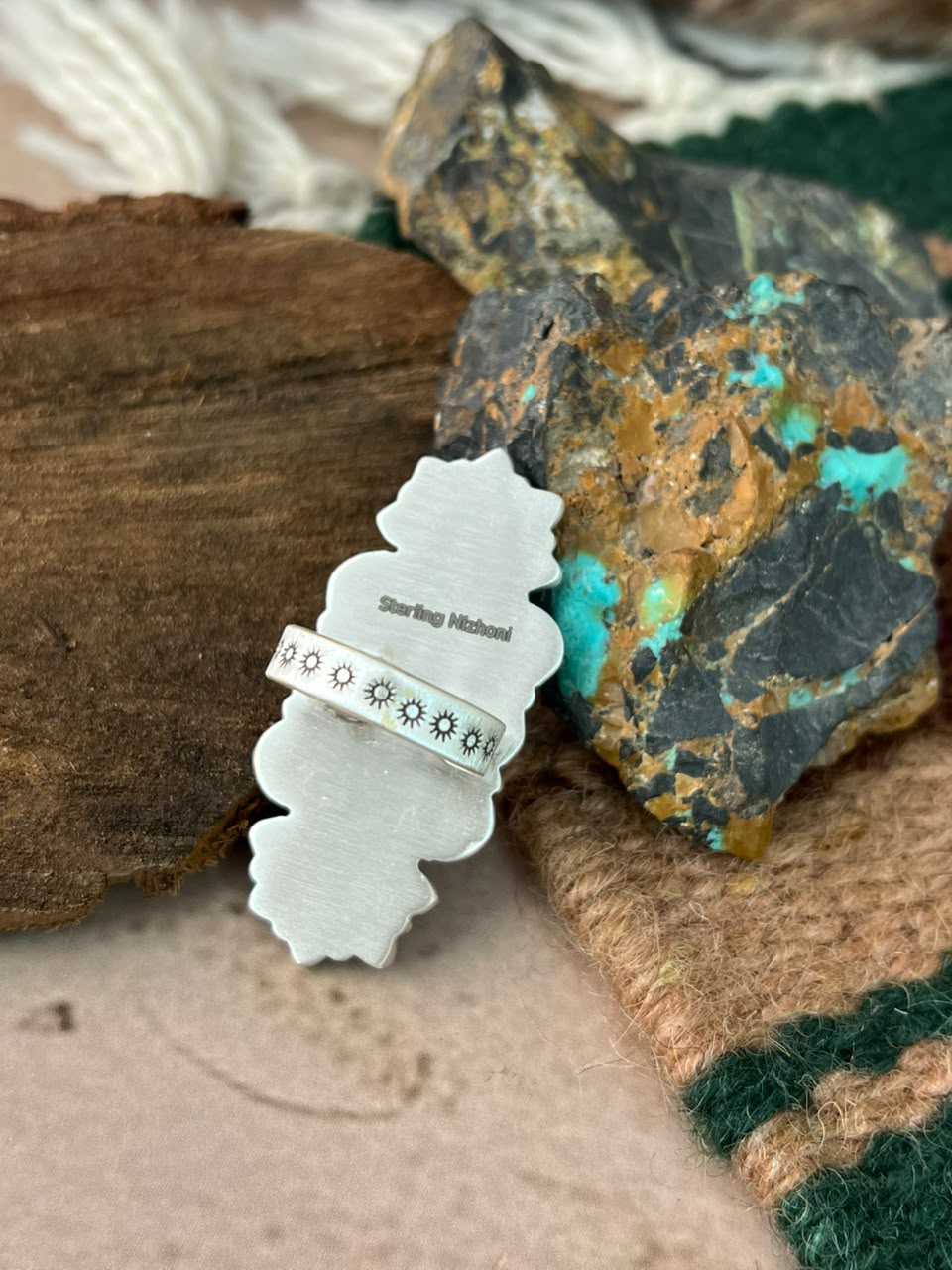 Handmade Sterling Silver Cotton Candy Adjustable Ring Signed Nizhoni
