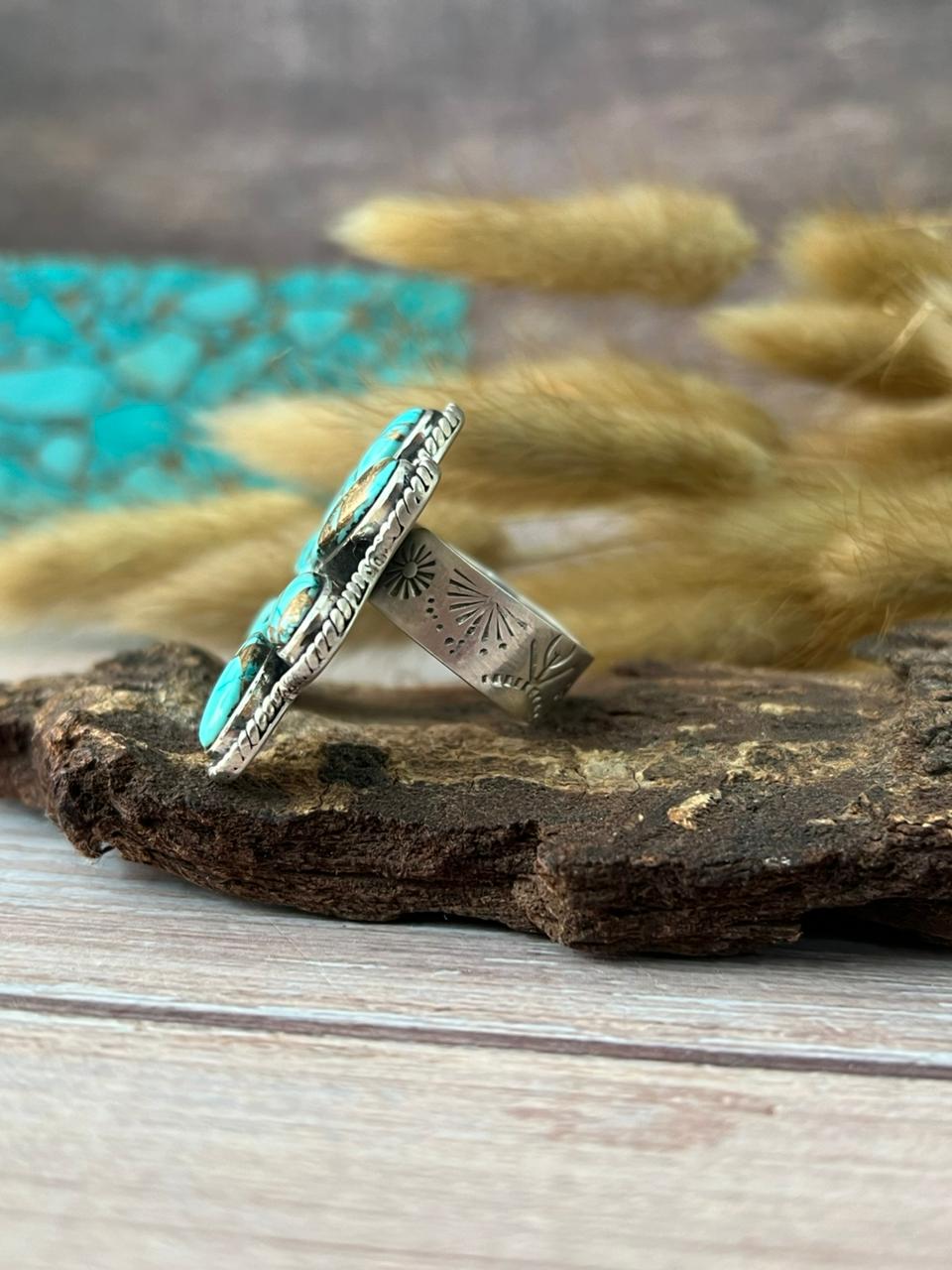Handmade Sterling Silver Mint Dahlia Collection: Adjustable Naja Ring "Signed Nizhoni" (4)