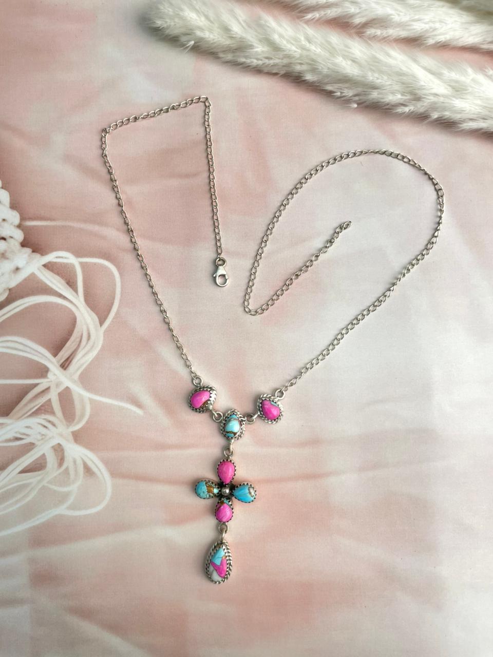 Handmade Sterling Silver Cotton Candy Necklace "Signed Nizhoni"