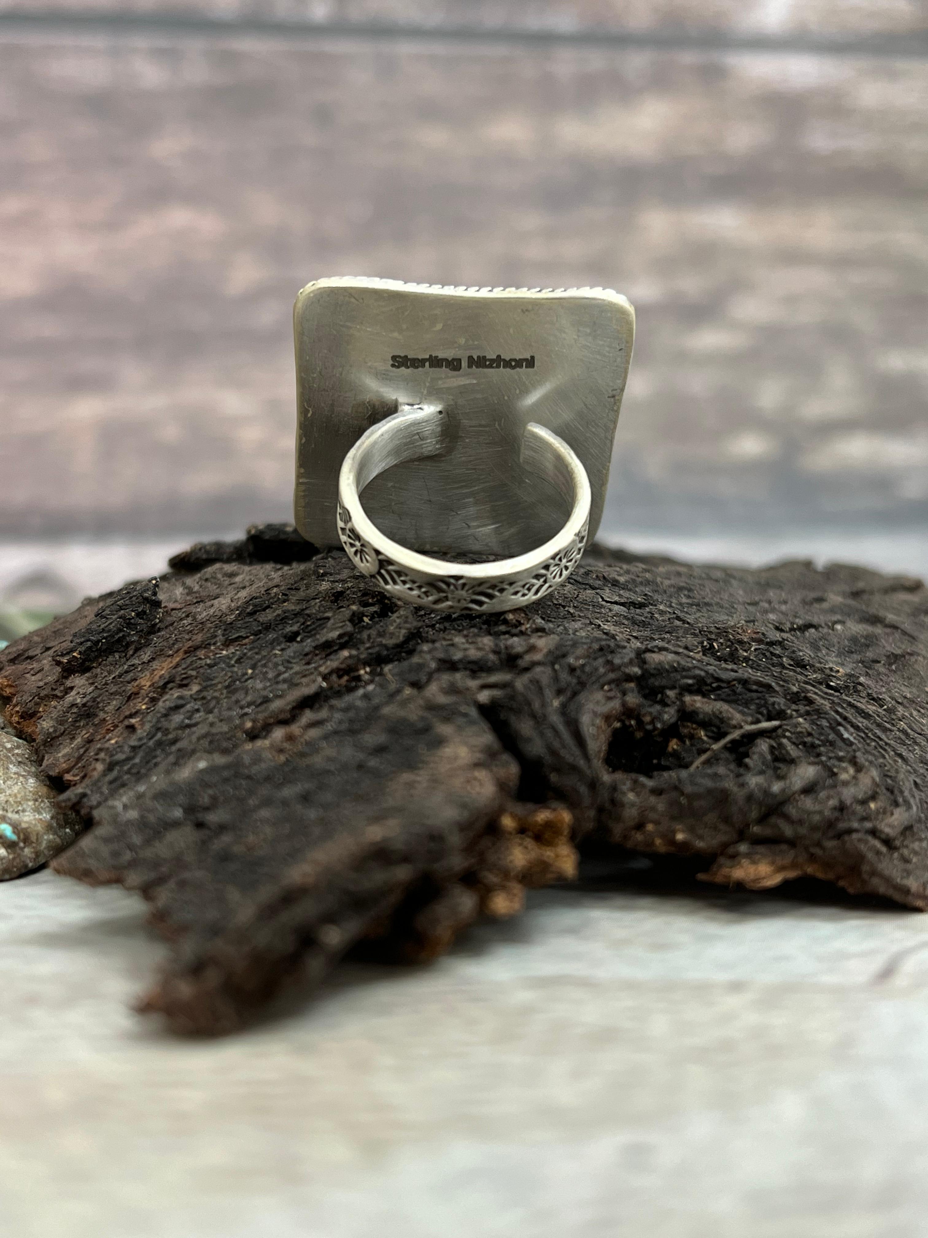 Handmade Sterling Silver Cotton Candy Adjustable Ring Signed Nizhoni